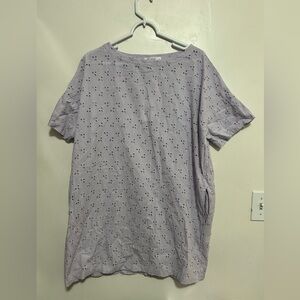 NWT LA relaxed eyelet‎ tunic orchid purple size women’s medium pockets